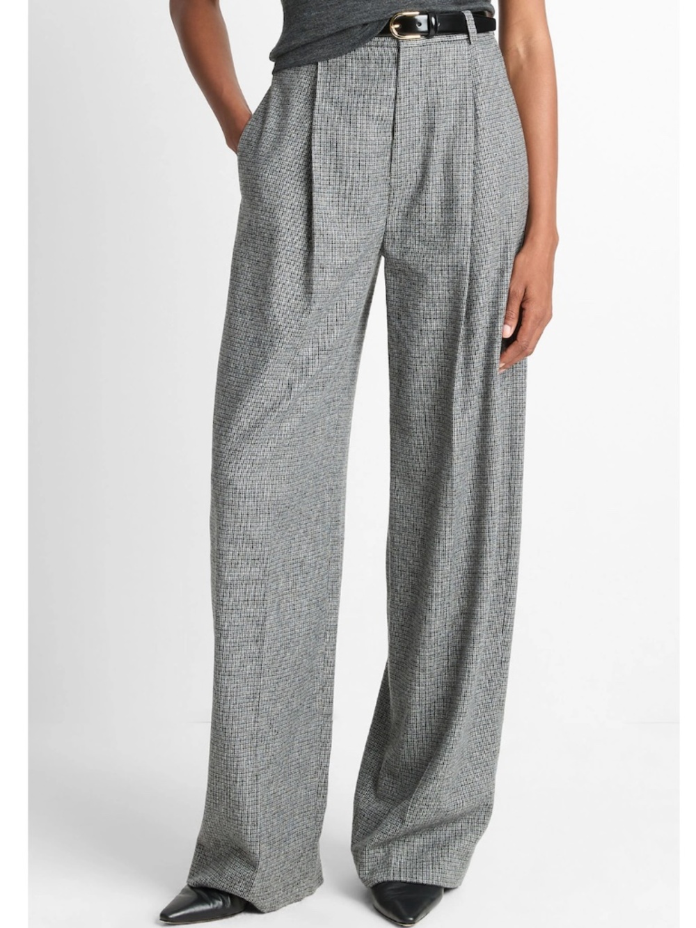 Vince High Waist Roman Check Pants